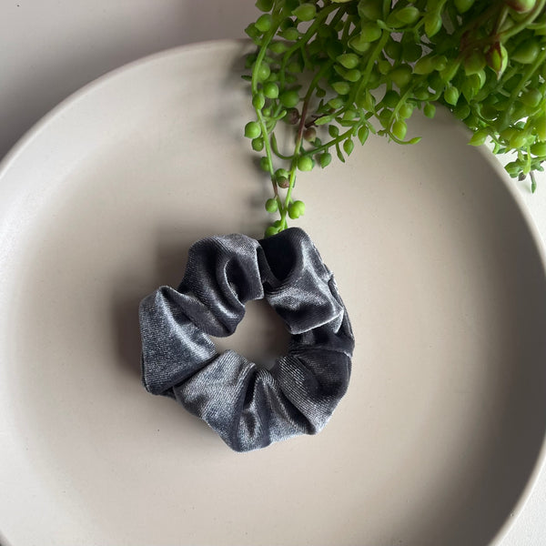 Velvet Scrunchie - Grey