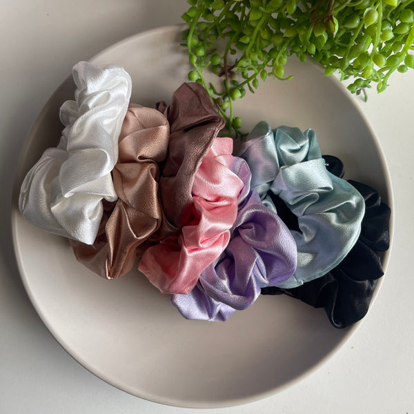 Luxe Satin Silk Scrunchie - Cream