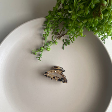 Embellished Mini Claw - Tortoiseshell