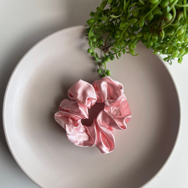 Luxe Satin Silk Scrunchie - Baby Pink