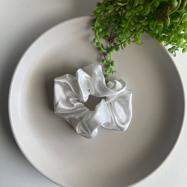 Luxe Satin Silk Scrunchie - Cream