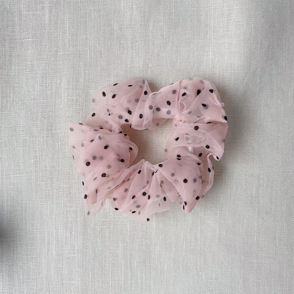 Dot Organza Scrunchie - Light Pink