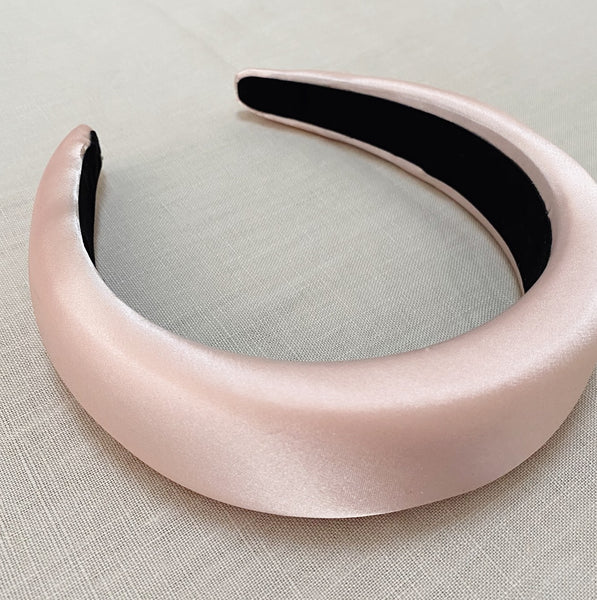 Padded Satin Headband - Blush