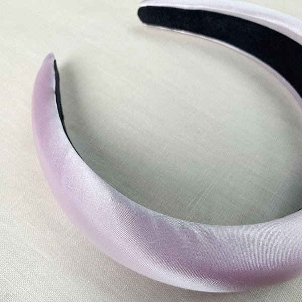 Padded Satin Headband - Lilac